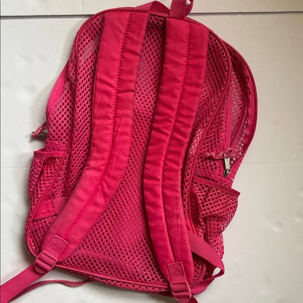 Eastport | Pink Mesh Bungee Cord Large Backpack Travel Events Sport Pink Barbie